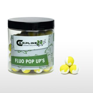 Carpline24 - Two Tone Fluo Pop Ups - Weiß / Gelb 16 mm Neutral / ohne Flavour
