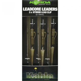 Korda Leadcore Leader Hybrid Lead Clip QC Swivel Weed