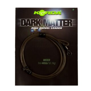 Korda Dark Matter Leader Size 8 Ring Swivel Clay Brown 40lb - 1m
