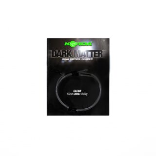Korda Dark Matter Leader Size 8 Ring Swivel Clear 40lb - 50cm