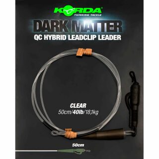 Korda Dark Matter Leader QC Hybrid Clip Weed 40lb - 1m