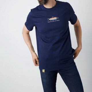 Geoff Anderson - Organic T-Shirt Peace Trout - navy/blau M
