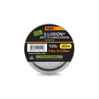 Fox - Illusion Fluorocarbon Soft Hooklink Naturals Green - 12lb 5.5kg 0.30mm