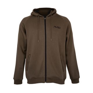 Avid Carp Compound Zip Hoodie Peat Brown