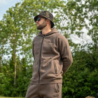 Avid Carp Compound Zip Hoodie Peat Brown - L