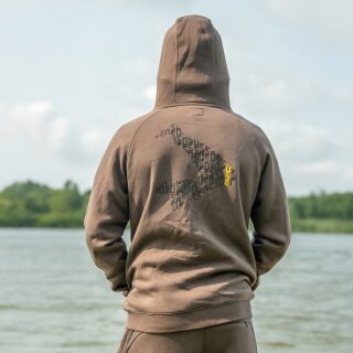 Avid Carp Compound Zip Hoodie Peat Brown - L
