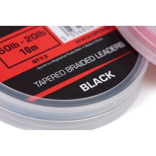 Spomb Tapered Braided Leaders Black 3pcs 50lb-20lb