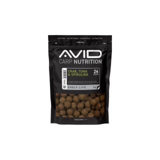 Avid Carp Crab, Tuna & Spirulina Boilies - 1kg 24mm
