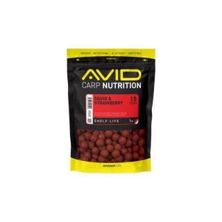 Avid Carp Squid & Strawberry Boilies - 1kg 15mm