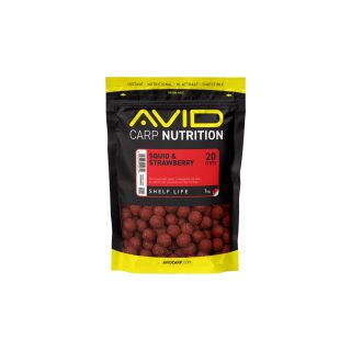 Avid Carp Squid & Strawberry Boilies - 1kg 20mm