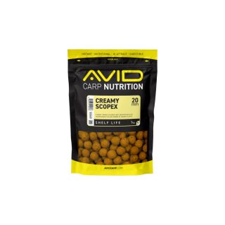 Avid Carp Creamy Scopex Boilies - 1kg 20mm