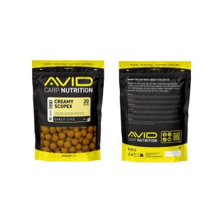 Avid Carp Creamy Scopex Boilies - 1kg 20mm