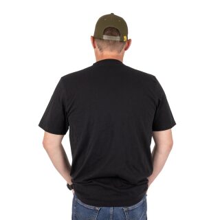 Black Cat Schwarzes T-Shirt mit Distressed-Logo