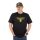 Black Cat Schwarzes T-Shirt mit Distressed-Logo XL