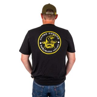 Black Cat Chase Dreams Schwarzes T-Shirt L