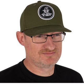 Black Cat Green Flat Peak Cap