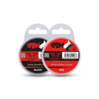 Spomb Tapered Braided Leaders Black 3pcs 40lb-18lb