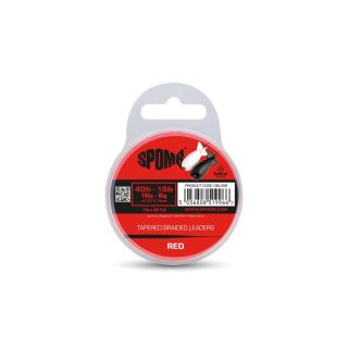 Spomb Tapered Braided Leaders Red 3pcs 40lb-18lb