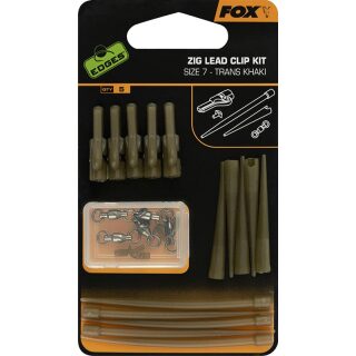 Fox - Edges Zig Lead Clip Kit Trans Khaki Kit Size 7
